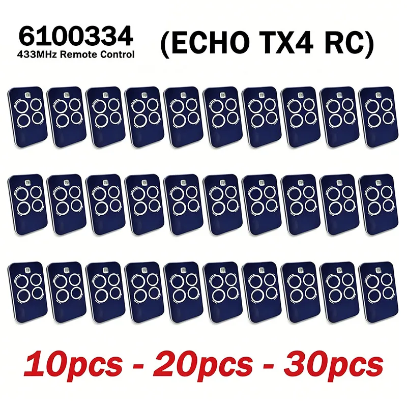 Oferta especial 10 / 20 / 30 pcs GENIUS ECHO TX4 RC 6100334 433MHz Control remoto para garaje / puerta Transmisor portátil azul de 4 botones
