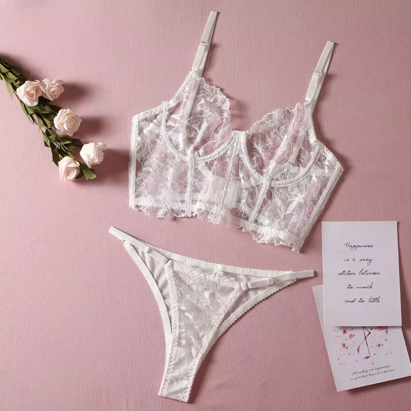 Bikini with Underwire Extended Tank Top and Triangle Panties Sexy Lingerie Set