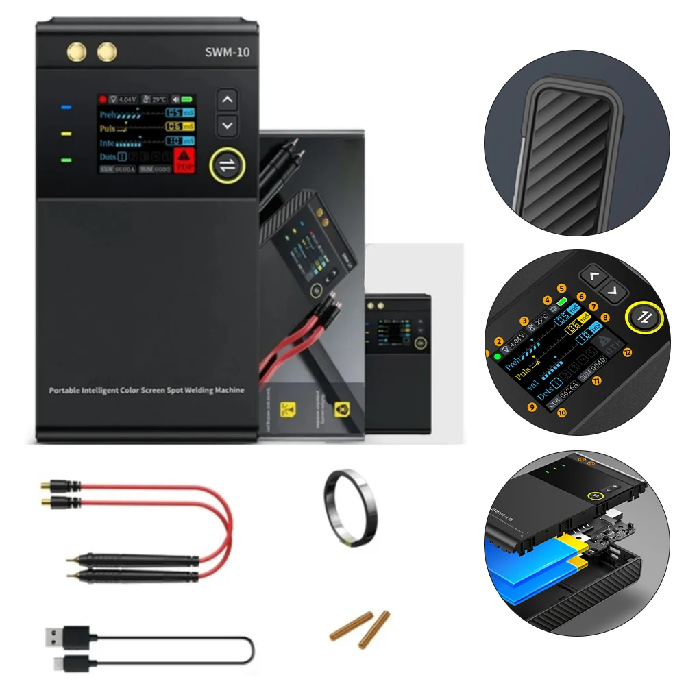 SWM-10 Spot Welding Machine 2in1 Portable Welder Lithium Battery Nickel Chip Welding Head For Soldering Equipment Parts