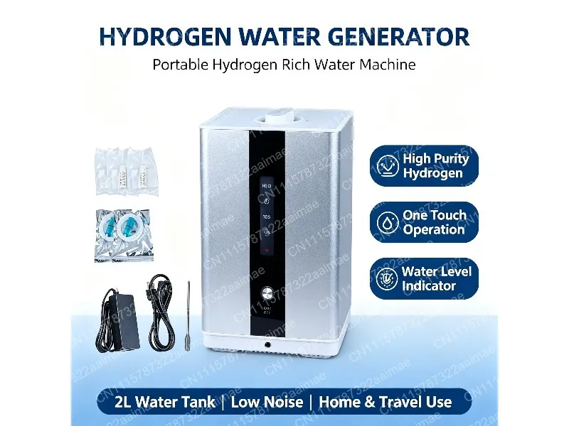 Hydrogen Inhalation Machine 150ml/Min 99.99% Pure SPE PEM Portable H2 Generator for Home Wellness 110/220V