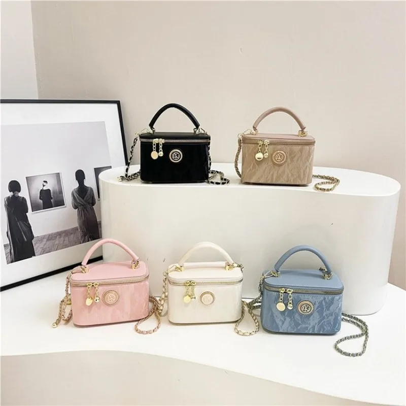 Luxury Leather Diaper Bag Stylish Square Tote Elegant Crossbody Handbag for Women Classic Designer Original Retro Shopping