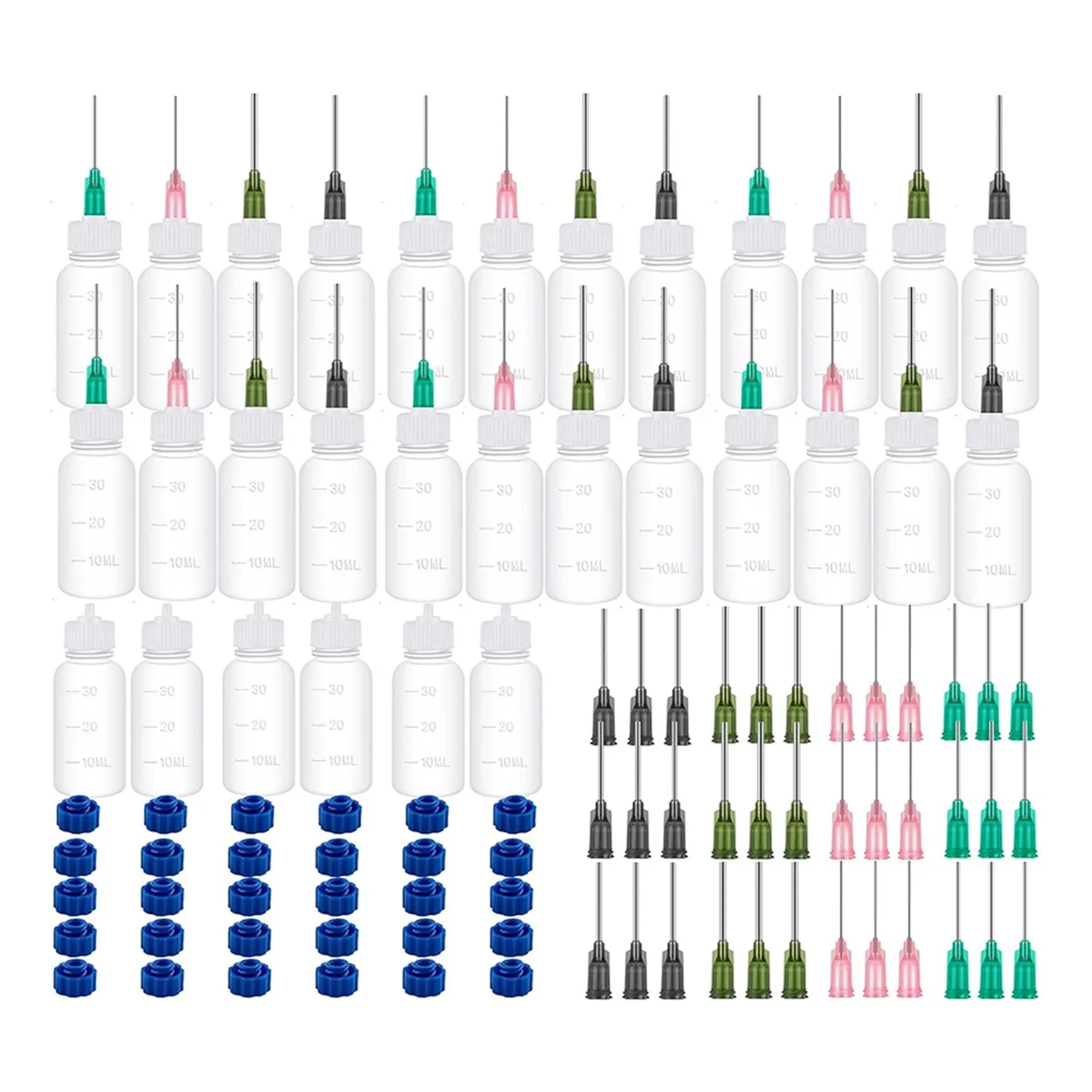 30PCS Glue Applicators Bottles,with Blunt Needle Tip 14ga 16ga 18ga 20ga for Glue Applications,Paint Quilling Craft