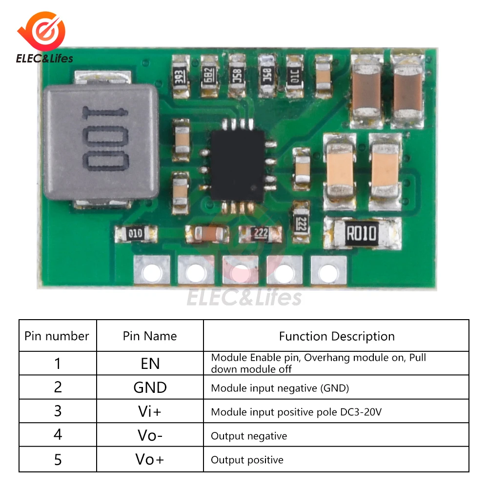 High Efficiency DC 3-20V to 5V 2A 12V 1.9A Step Down DC-DC Converter Voltage Regulator Buck Stabilized Power Supply Module