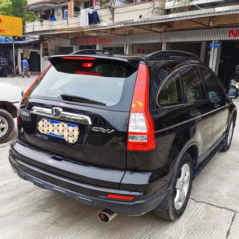 For Honda CRV CR-V 2007-2011 With LED Light Black Spoiler High Quality ABS Material Car Rear Wing Primer Color Spoiler