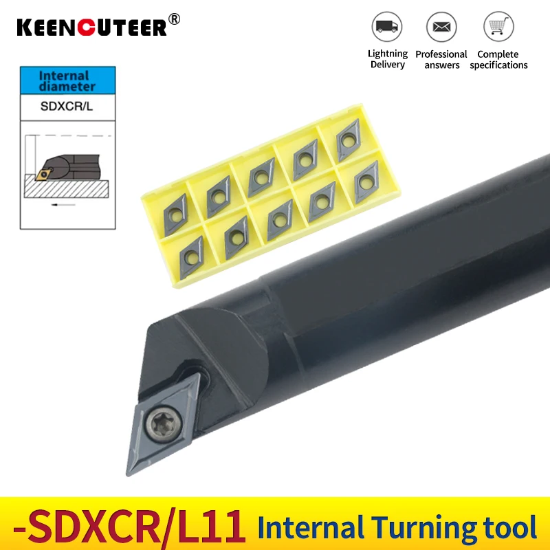 Internal Turning Tools Cutting Bar S16Q-SDXCR11 Lathe Cutter Wholesale S25S-SDXCR11 Carbide DCMT inserts CNC Holder Inner Tool