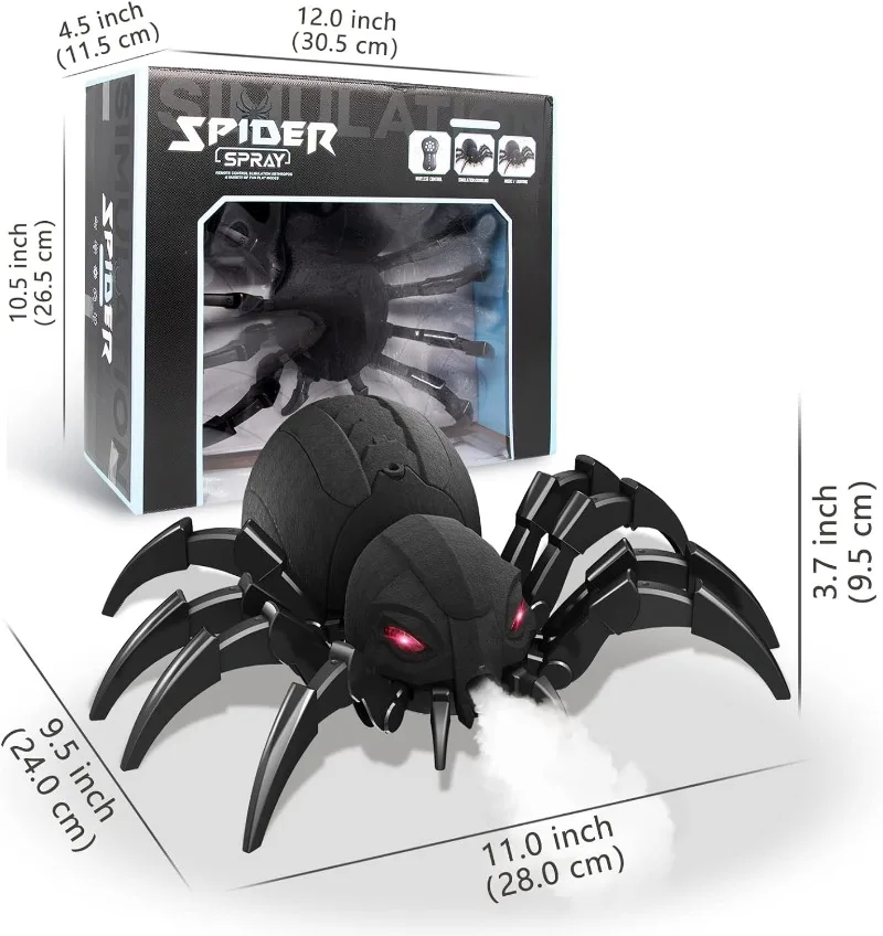 RC Spider Robot Remote Control Spider Toys with Spray/Light/Music Gifts for 6 -12 Year Old Boys Halloween Easter Toys for Kids