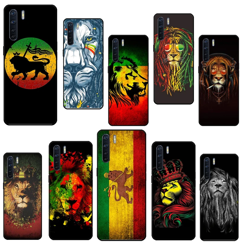 Rasta Lion Reggae Bob Marleys Case For OPPO A96 A76 A16 A94 A74 A54 A77 A17 A16 A52 A72 A91 A93 A5 A9 A31 A53 A57s Cover