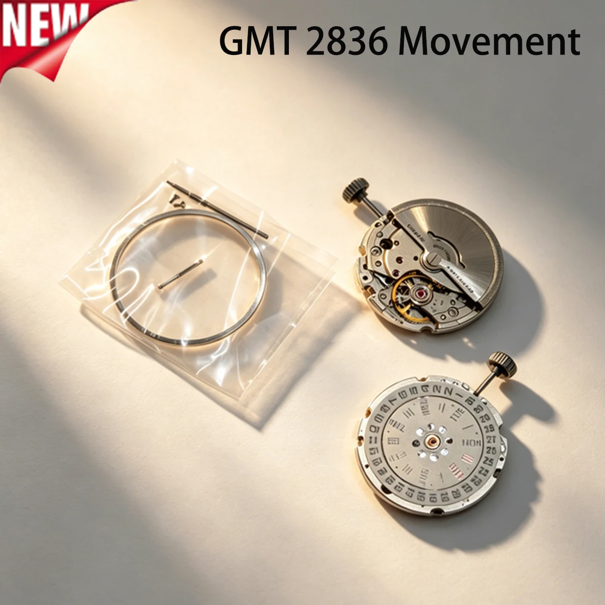 Hangzhou 6460 Automatic 25 Jewels 4H GMT Movement 3H Date Dial Watch Replacement Repair Parts