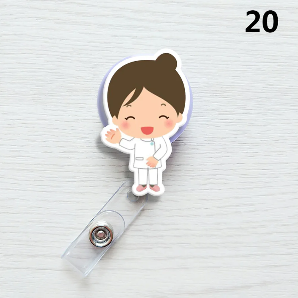 

Nurse 1PC Badge Reel Clips Doctor Retractable Card Holder Clip Badge Holder Clip Office Supplies Name Card Holder