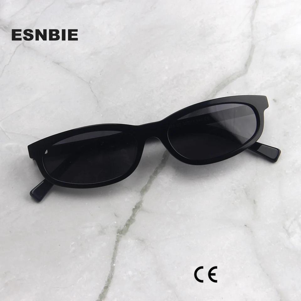 Stylish Acetate Narrow Slim Frame Sunglasses Polarized Shades Women's Eyewear HIP-POP UV400 Protection lunettes de soleil homme view 2