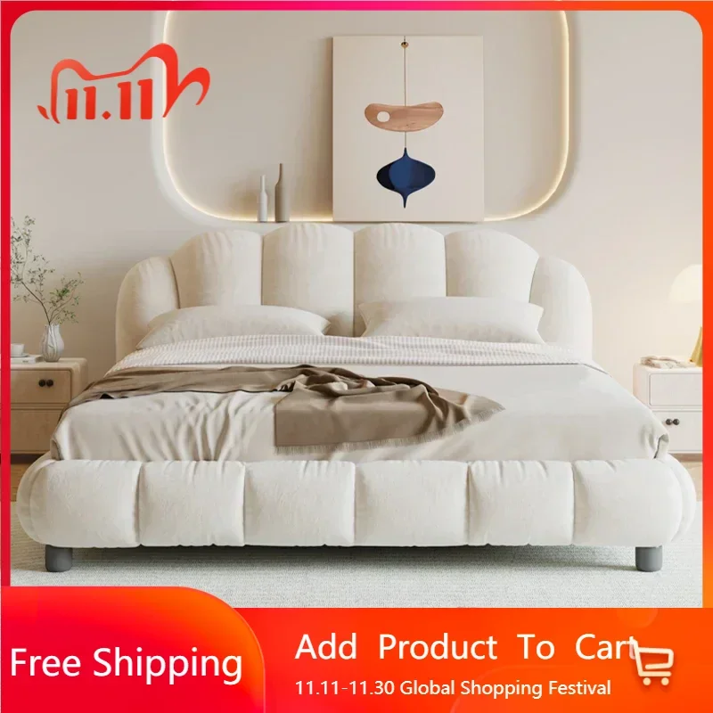 

Queen Royal European Double Bed Wood Modern Whitr Full Size Twin Bed Frame Platform Castle Sleeping Cama De Casal Home Furniture