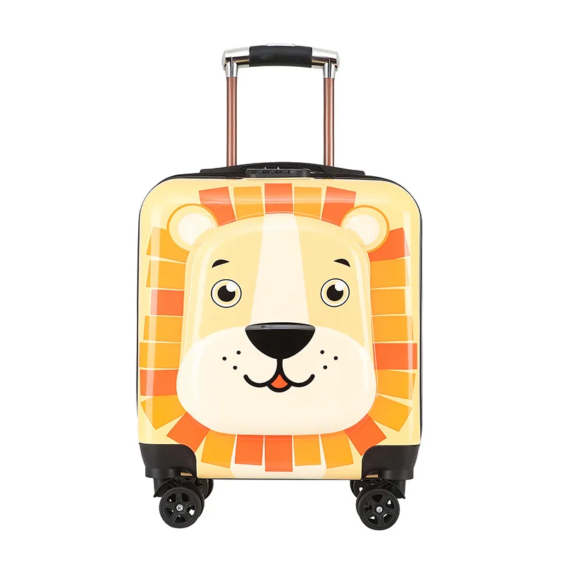 3D Cartoon Suitcases Travel New Cute Rolling Luggage Bag on Wheels 18 Inch Boarding Trolley Case