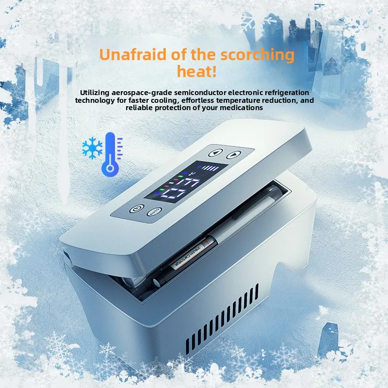 

Portable Insulin Cooler Case with Digital Temperature Control 2-8°C for Home Outdoor Car Travel Medicine Refrigerator
