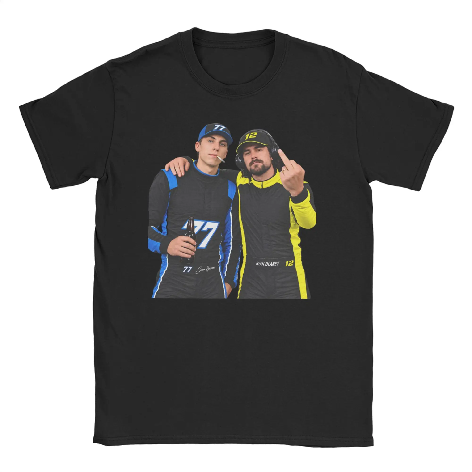 Men Women Carson Hocevar and Ryan Blaney  T Shirt  Pure Cotton Clothes Humor Short Sleeve Crew Neck Tees Plus Size T-Shirts