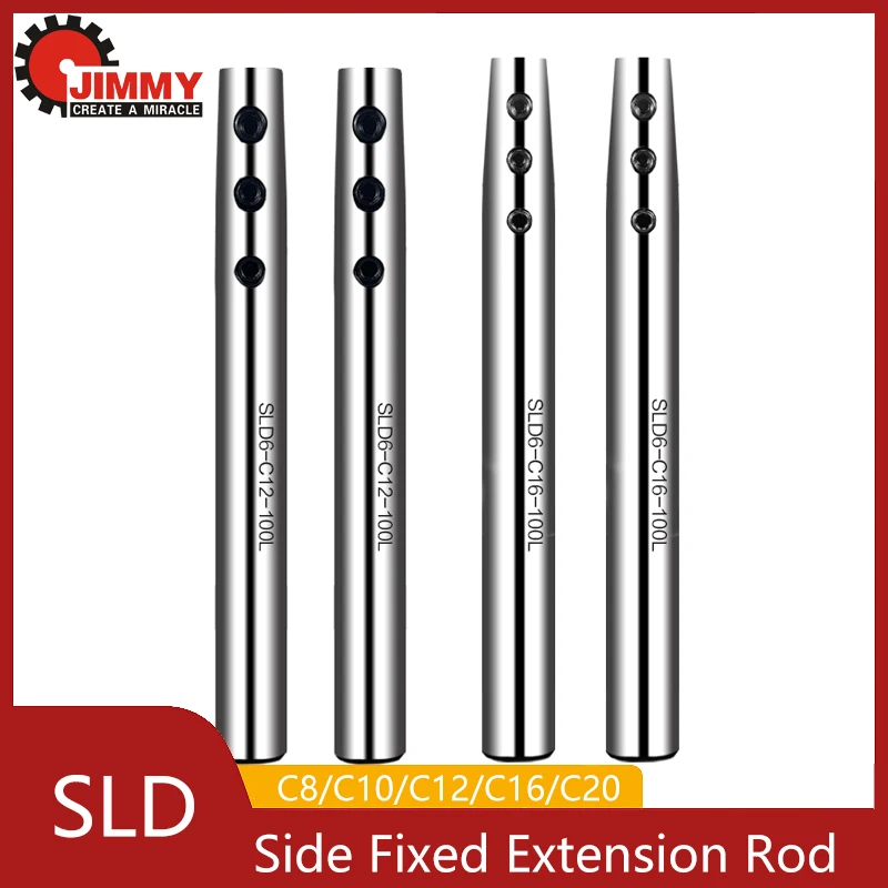 JIMMY SLD Extension Rod C8 C10 C12 C16 C20 Side Fixing Small Diameter CNC End Mill Bar Milling Cutter Rod Holder