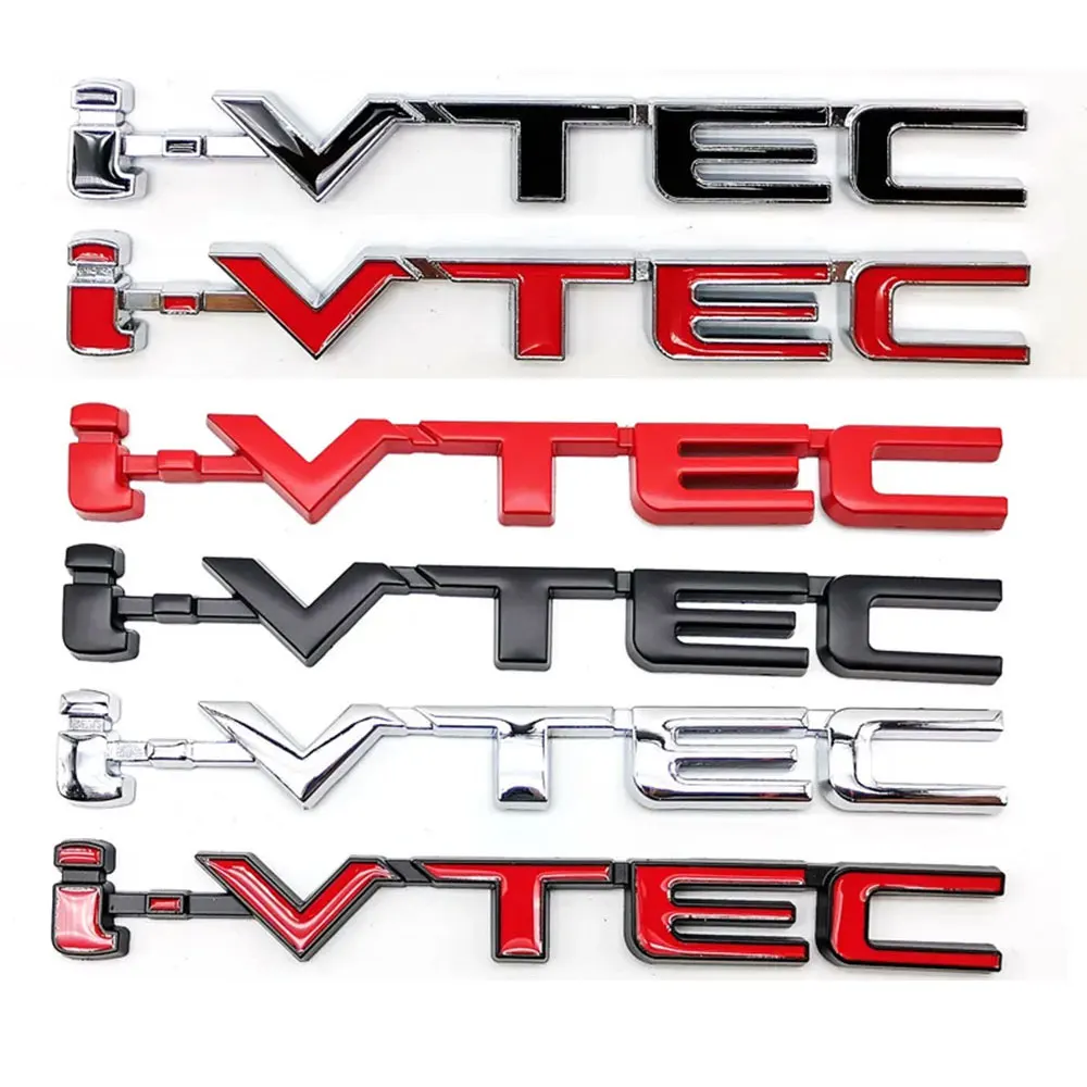 3d Metal Black Chrome Red Car Letter Emblem I VTEC Sticker For Car Rear Trunk Badge I VTEC Emblem IVTEC Car Accessories