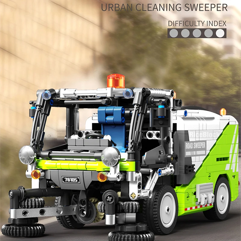 899PCS City Construction Sweeper Tractor Building Block Kits Mech Construction Vehicles Set Toys for Adults and Boys Girls