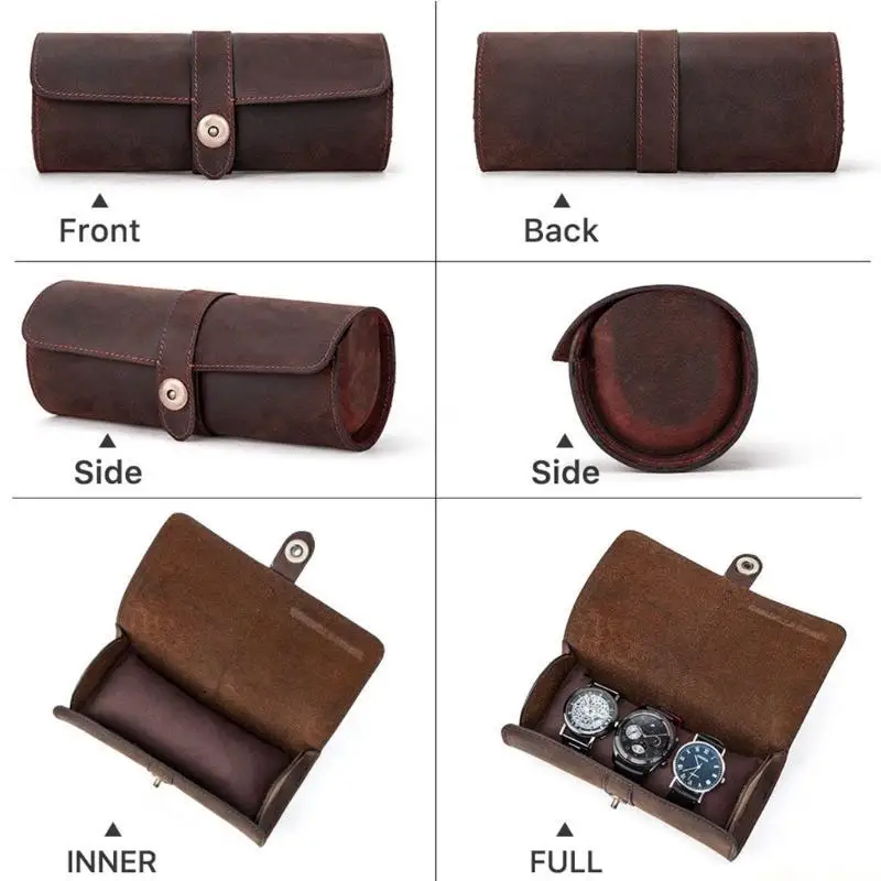 

31BF 3 слота коробка для хранения часов шикарная портативная винтажная коробка для часов органайзер для часов для