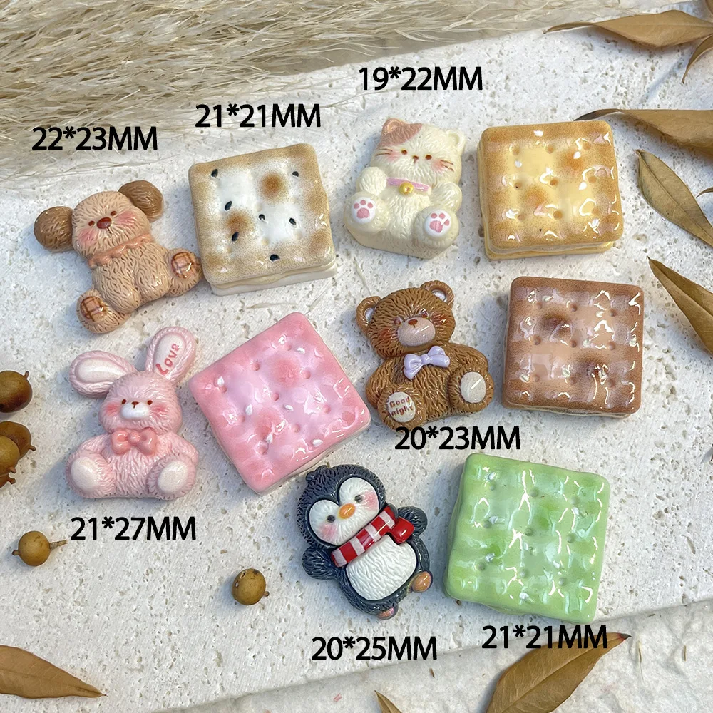 อุปกรณ์ตกแต่งเรซิ่นรูปหมีกระต่ายมินิโซ 5 ชิ้น สำหรับตกแต่งเคสมือถือ จี้ห้อยผม และงาน DIY