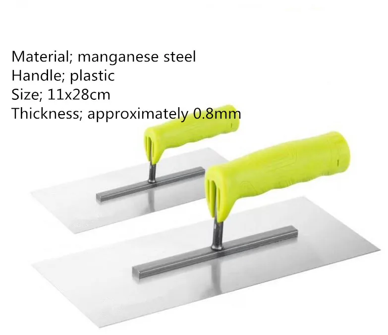 1pc 28cm x11cm Manganese steel Trowel Right angle plastic Handle Tool Concrete Trowel Construction Tools