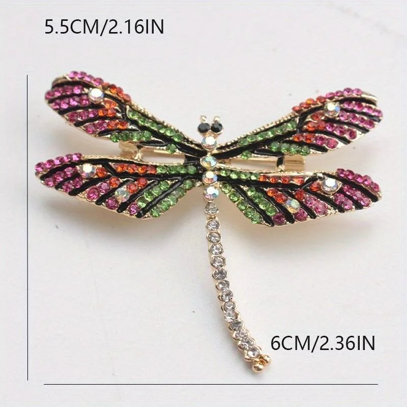 Mode Kristall Vintage Libelle Brosche Große Insekt Broschen Für Frauen Pins Hochzeit Schmuck Zubehör