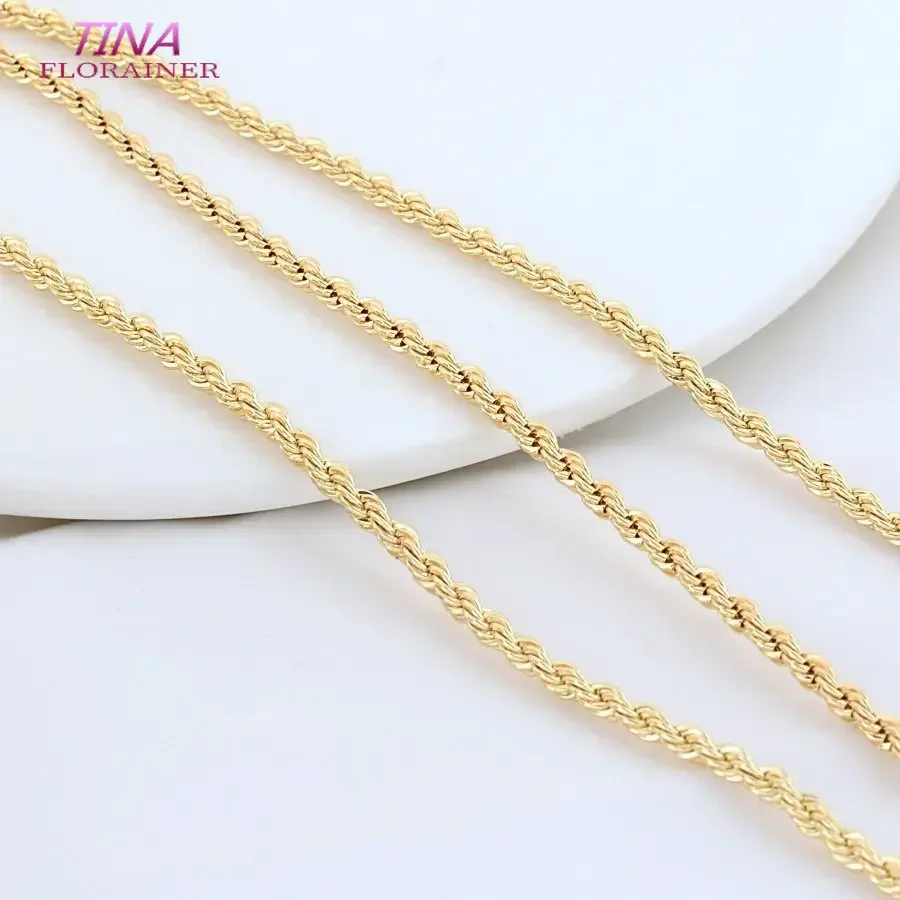 1 Meter 14K Gold Color Plated Brass 3MM Twist Chain For Jewelry Making DIY Necklace Bracelets Chain Jewelry Making Supplies