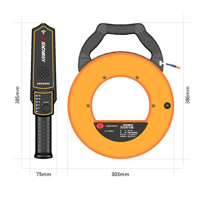 SNDWAY 720730 Pipeline Blockage Tester PVC Pipe Plugging Device Pipe Blockage Detection