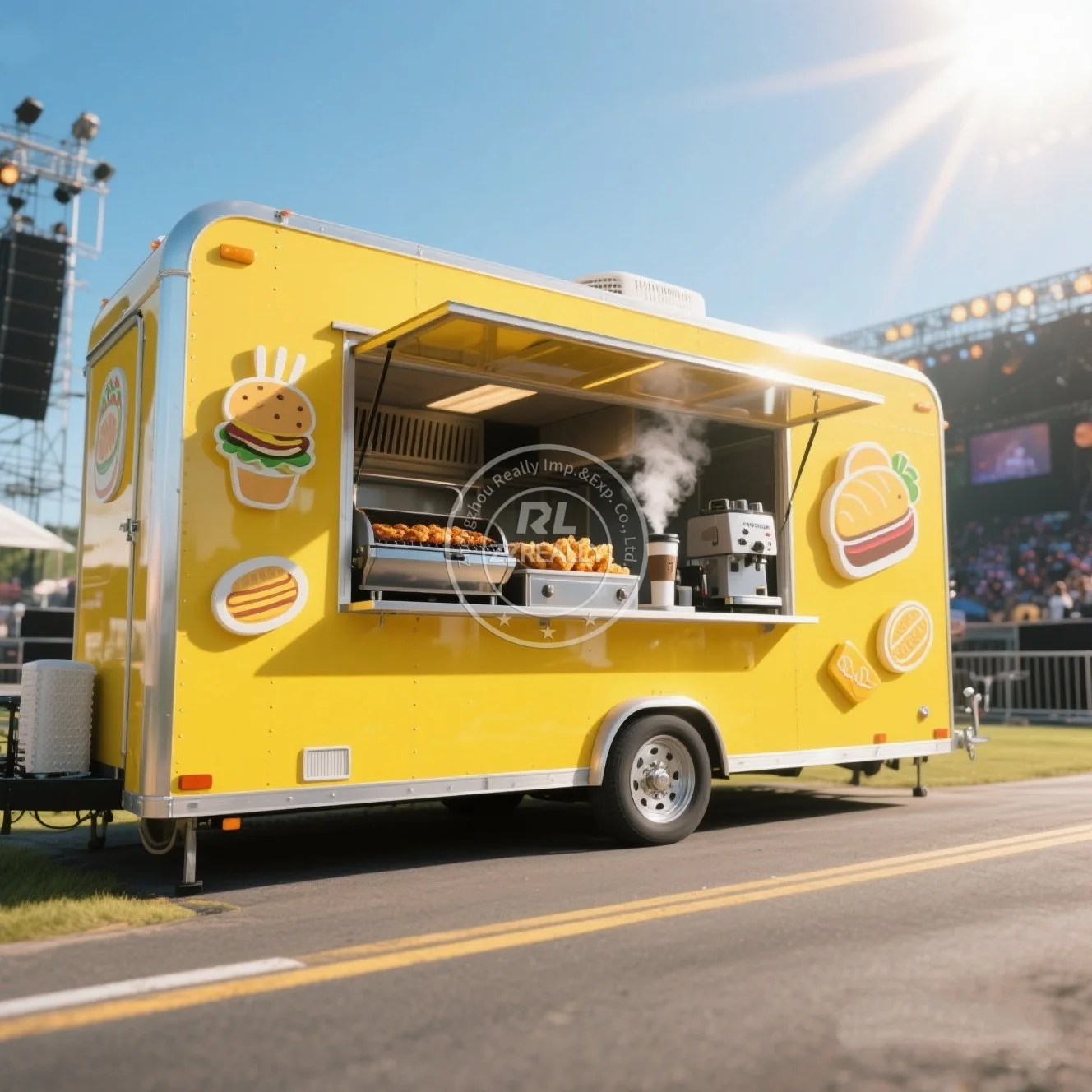 

Mobile Food Truck Trailer Ice Cream Pizza Cart Food Truck Stainless Steel Small Food Trailer for Bbq Fast Food