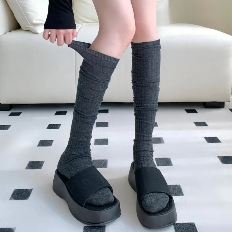 Thigh High Stockings College Style JK School Girls Knee High Socks Women Stockings Solid Color Long Socks Thigh High Socks Women