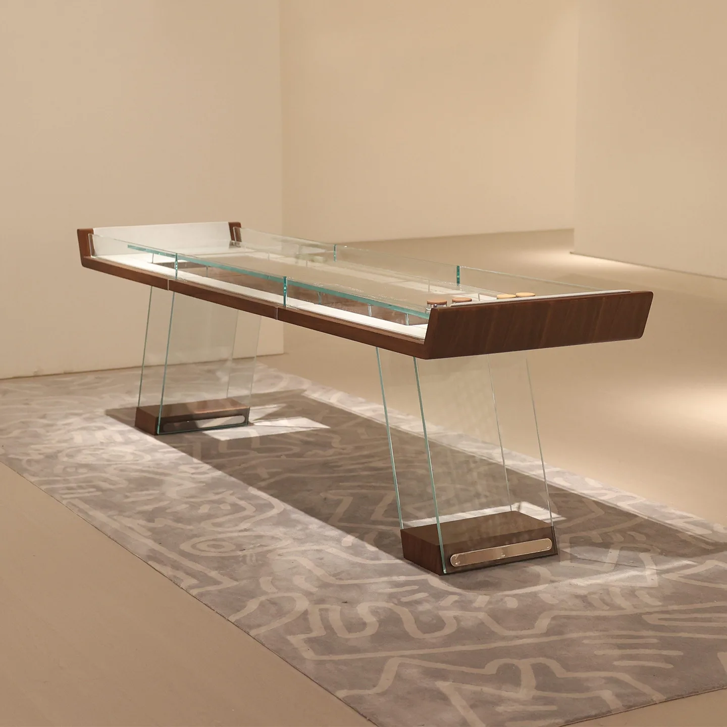 Light luxury tempered glass shuffleboard indoor entertainment home designer competition sandpot table