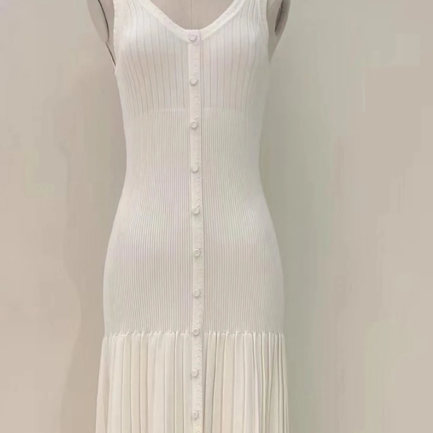 2025 New Fashion Elegant Knitted Sets Women Knit O-neck Single Breasted Short Cardigan Tops Slim Sling Dress Outfit