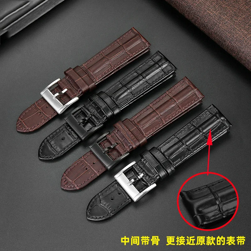 Genuine Leather Cowhide Watch Band For Hamilton Jazzmaster H32705551  H32625555 H32705521 Strap 20mm 22mm Universal Waterproof