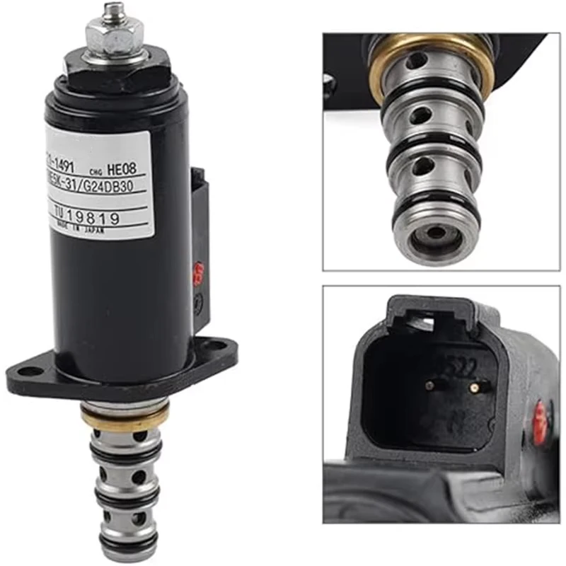 

1211491 Solenoid Valve 121-1491 121-1491 Metal Black for Caterpillar For CAT Excavator 311B, 311C, 311D LRR, 312B, 312C