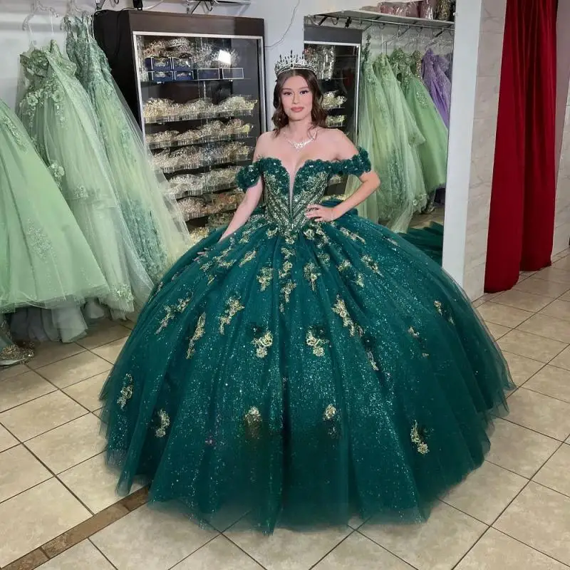 

Glamorous Quinceanera Dress with Appliques Pleat Bow Royal Train Off The Shoulder Vestidos De 15 Anos Personalised