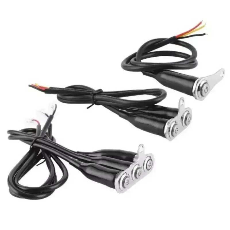 New for Waterproof Switches Button for Headlight Horn Multicolor Handlebar Adjustable Mount Push 3 Buttons ON-OFF LED Motorcycle