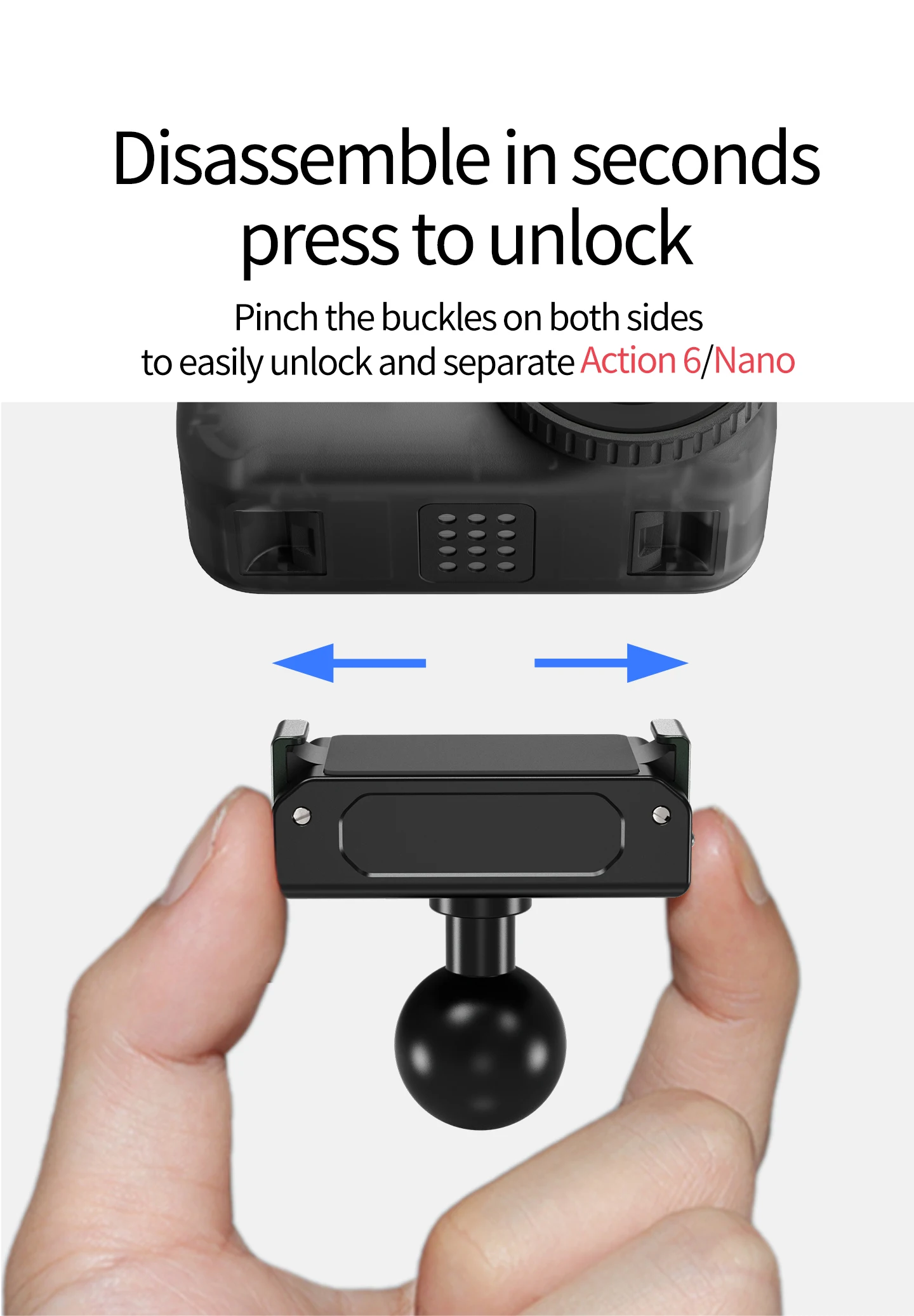360 drehbarer Stativadapter, magnetische Halterung für DJI Osmo Nano Action 6, Kamera, POV, Vlog, Selfie-Stick, Helm, Schnellwechselhalterung – Detail 36