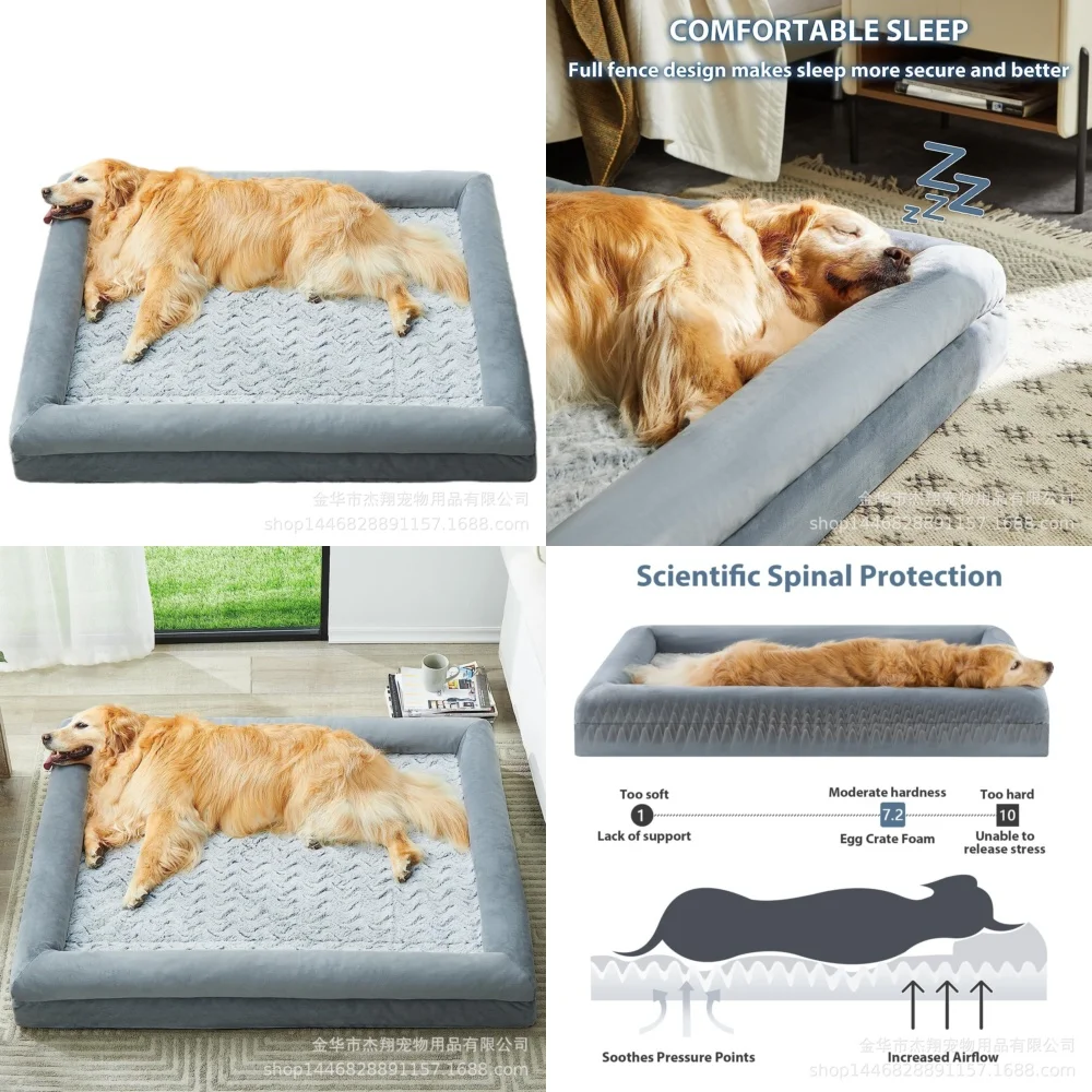 

Orthopedic Dog Bed for Large Dogs Medium Size Waterproof Pet Sofa with Removable Washable Cover Non Slip Bottom and Insulated