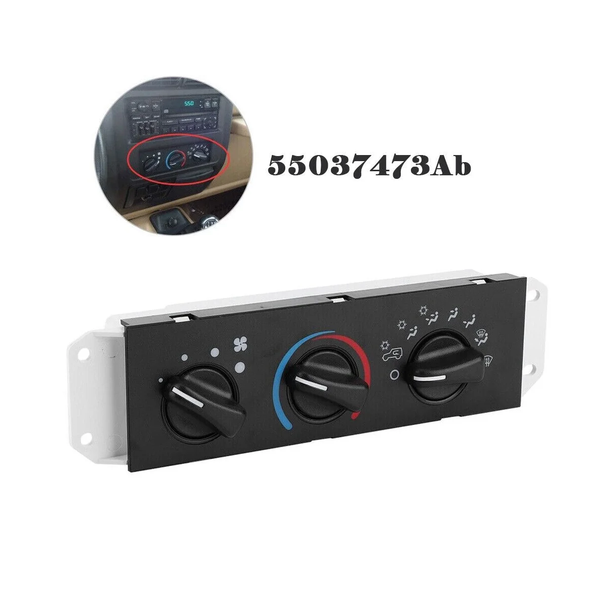 

Car Heater Heat Fan Climate Control Switch with AC for Wrangler 1999-2004 55037473AB