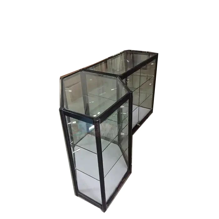 Custom.High Quality Aluminium Tempered Glass Full Vision Display Showcase Glass Shelf Display