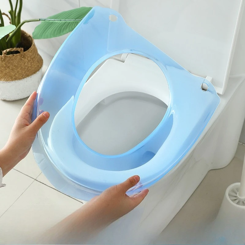 

Thickened Waterproof Plastic Toilet Seat Cover Household Bathroom Anti-dirt Toilet Cushion Pad Daily Bathroom Supplies