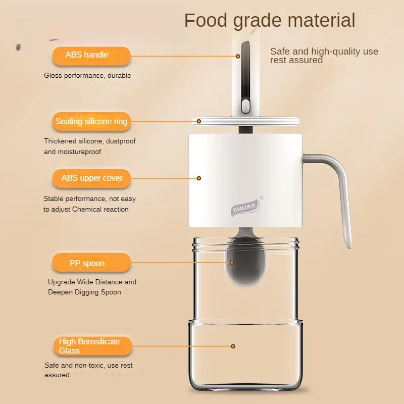 Récipient à sel durable avec joint hermétique, fraîcheur longue durée, matériau en verre, facile à nettoyer