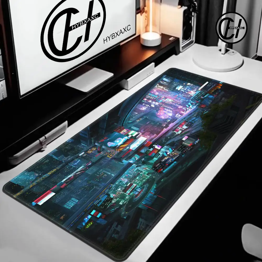 Future City Night Scene Science Fiction SF XXL Mouse Pad Large Computer Laptop Non-slip Office Keyboard Mats Desk Mat Mousepad