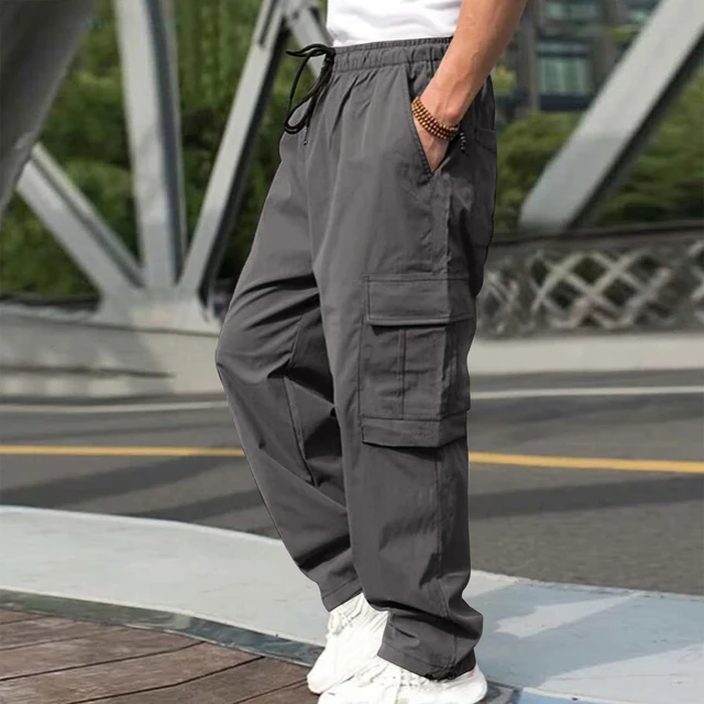 Men Cargo Versatile All Season Cargo Pants Multi Pocket Solid Color Plus Size Straight Pants Outdoor Sports Autumn Trousers AliExpress