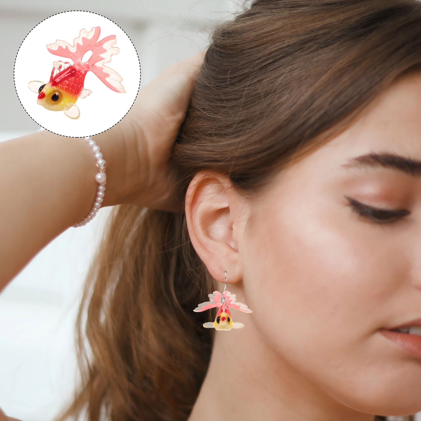 

6 Pcs DIY Accessories Colored Goldfish Pendants Resin Charms for Jewelry Making