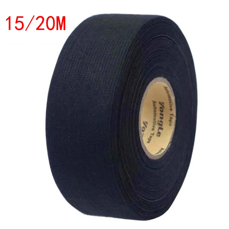 A Roll 20M Adhesive Cloth Fabric Tape Cable Looms Wiring Harness For Car Auto Black Wiring Harness