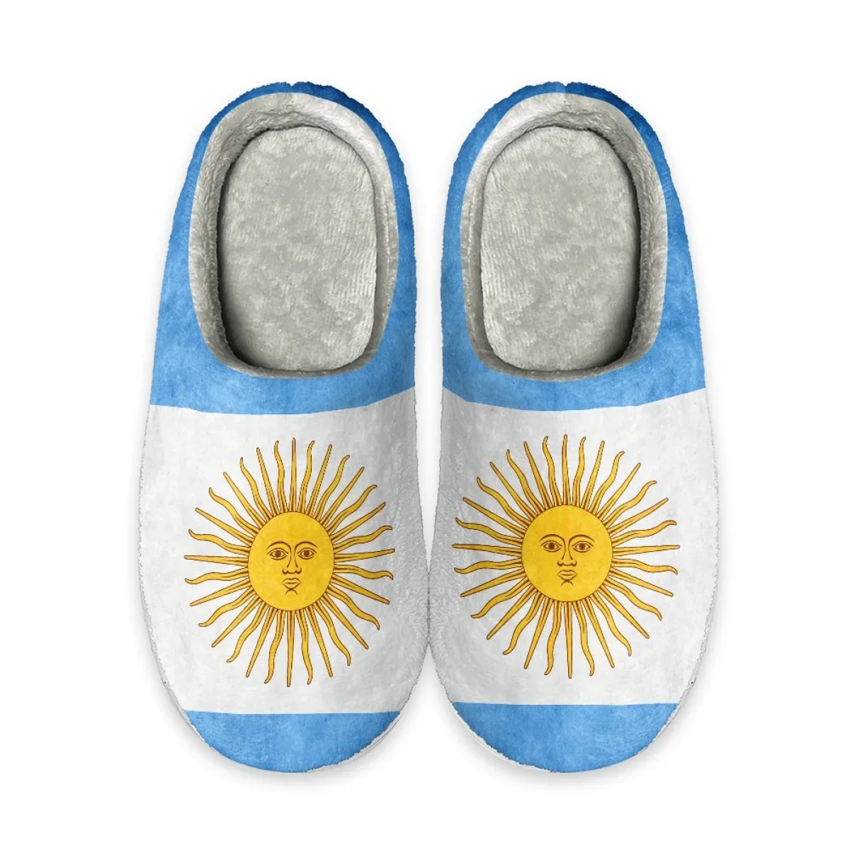 Chinelos resistentes a sujeira de algodão para meninos e meninas, padrão bandeira argentina, chinelo antiderrapante para casa, calçado de inverno, nova moda