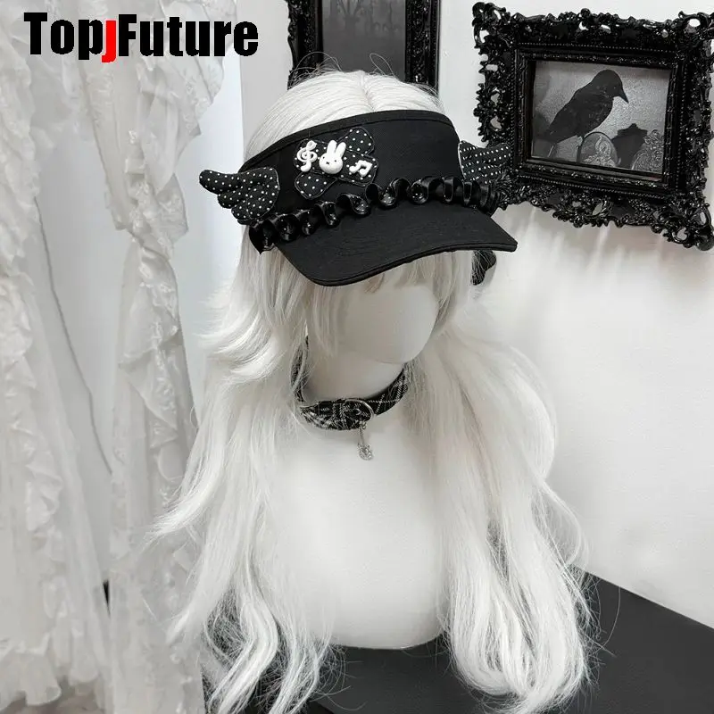 

Women Subculture Y2K Girl Kawaii Hollow Top Hat Subculture Cute Sunshade Lace Otaku Culture Hat Harajuku Jirai Kei Streetwear
