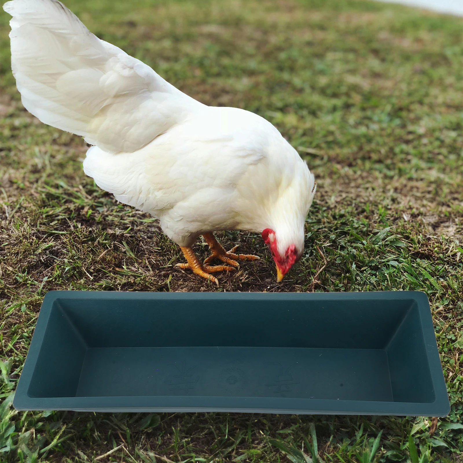 

60Cm Livestock Feeding Trough For Pigs Goats Sheep Cattle Chicken Durable Plastic Animal Feeder Farm Feed Container Waterer Tool