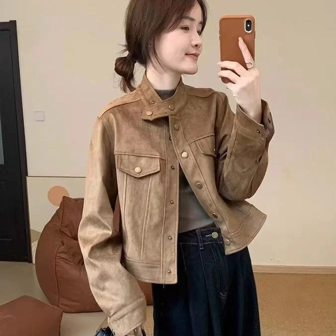 

Thickened Short Jacket Women's Autumn Winter New Style Loose High-End Feel Korean Fashion Polyester Fiber Coat
