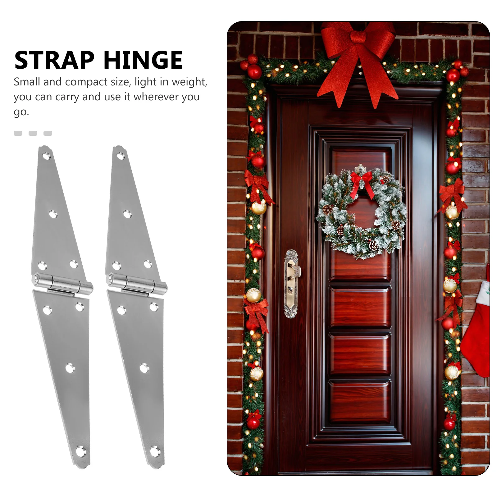 

2 Pcs Outdoor Hinges Heavy Duty Gate Wooden Fence Strap Swing Hardware Galvanized Iron Exterior